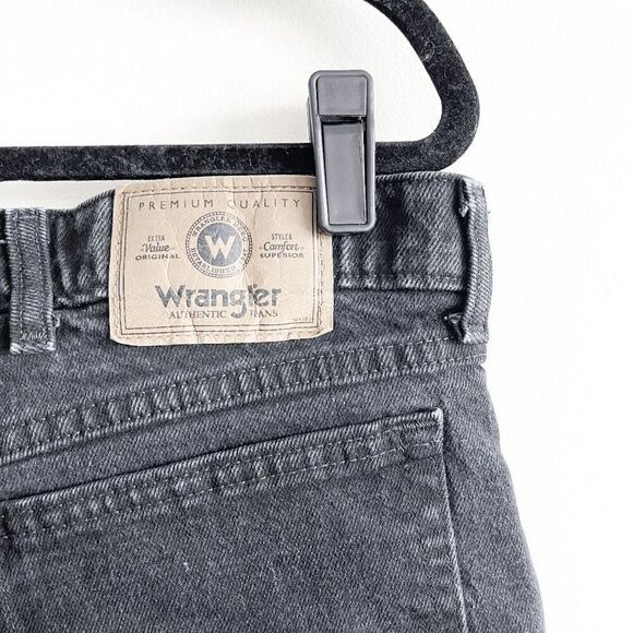 Wrangler Mens Denim Dark Wash Straight Jeans Black 40x29 - Picture 4 of 10